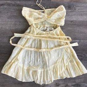 Halter swim coverup with cut-out